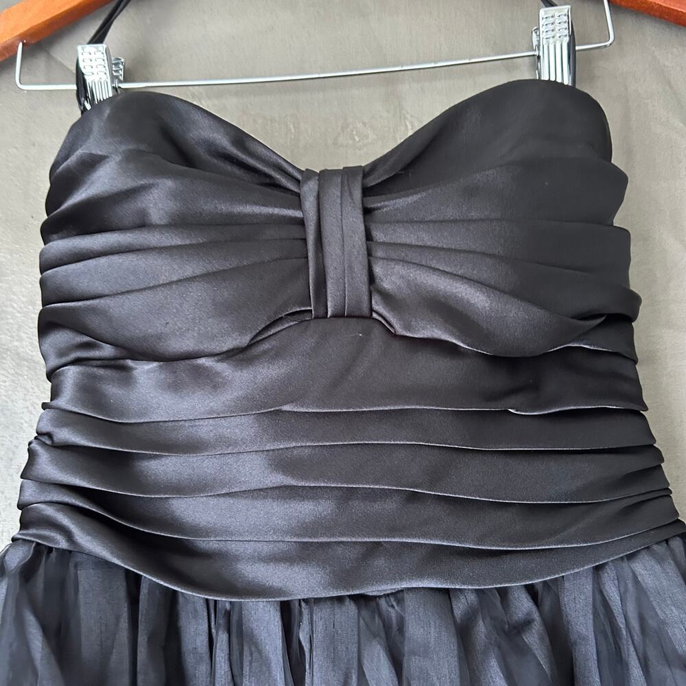 🥶 Betsey Johnson Black Organza Corset Mini Dress Size 6 - Picture 3 of 11